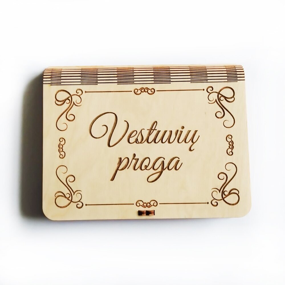 Medinė dovanų dėžutė "Vestuvių proga"