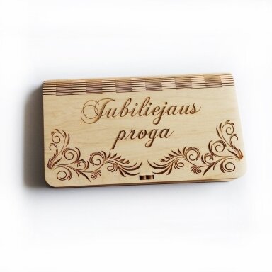 Medinė dovanų dežutė "Jubiliejaus proga" horizontali