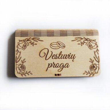 Medinė dovanų dėžutė "Vestuvių proga"