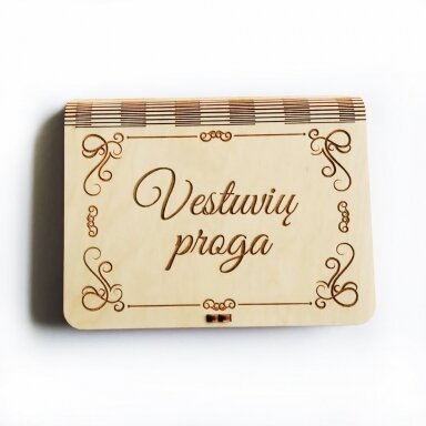 Medinė dovanų dėžutė "Vestuvių proga"