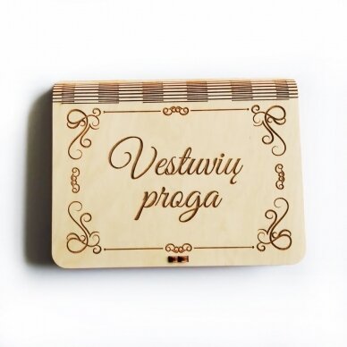 Medinė dovanų dėžutė "Vestuvių proga"
