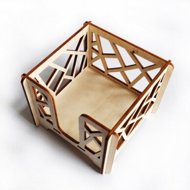 Medinė užrašų lapelių dežutė "Geometrinė" 4
